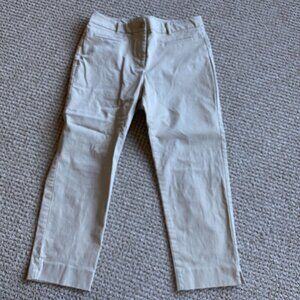 Ann Taylor Cotton Crop Slim Ankle Pant | Soft Khaki | 8P | 26" Inseam